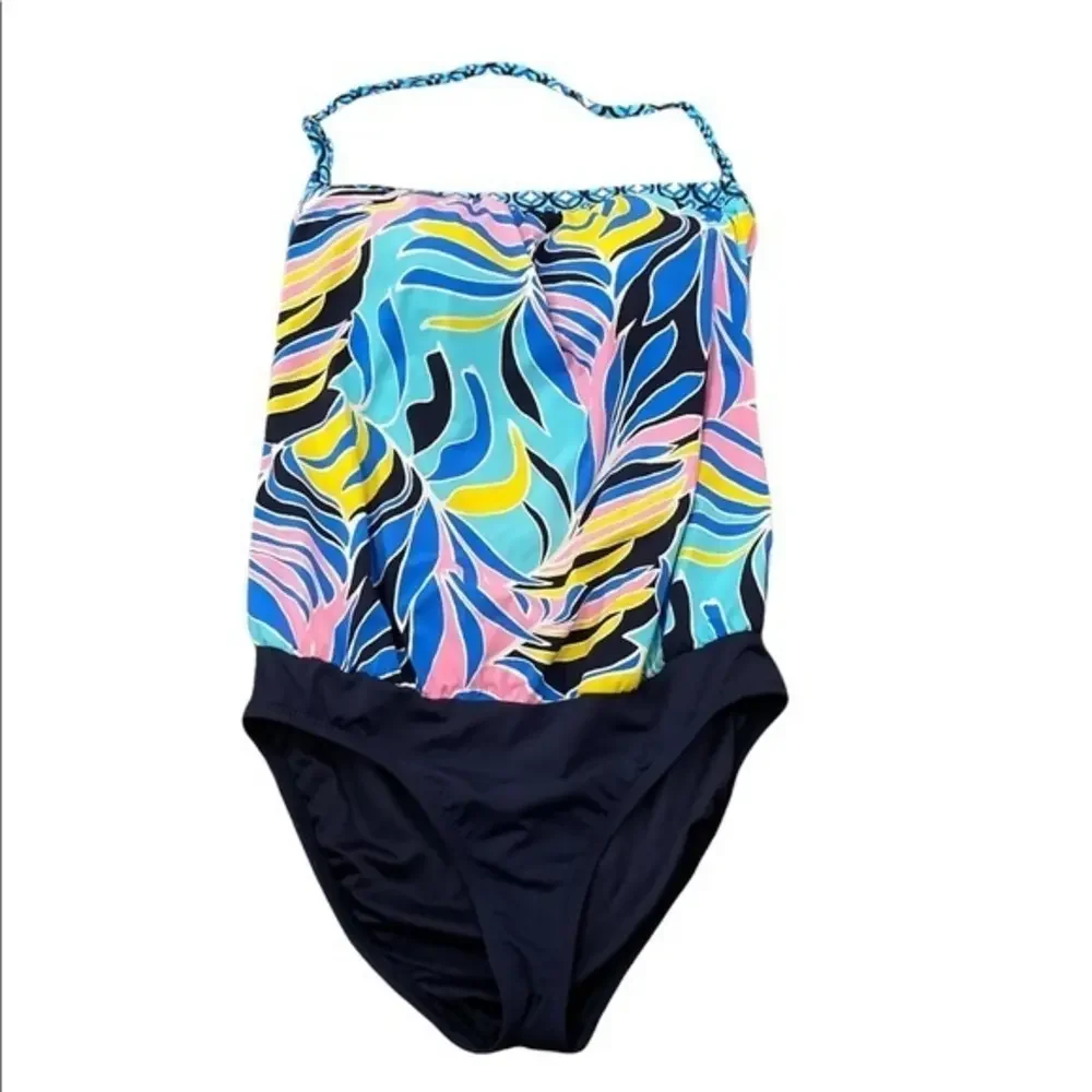 Anne Cole Women’s Bathing‎ Suit One Piece Tankini Top Swimsuit Sz 6 Multicolor